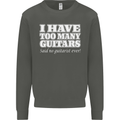 I Have Too Many Guitars Funny Guitarist Kids Sweatshirt Jumper Storm Grey