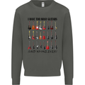 I Have Too Many Guitars Funny Guitarist Kids Sweatshirt Jumper Storm Grey
