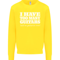 I Have Too Many Guitars Funny Guitarist Kids Sweatshirt Jumper Yellow