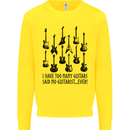 I Have Too Many Guitars Funny Guitarist Kids Sweatshirt Jumper Yellow