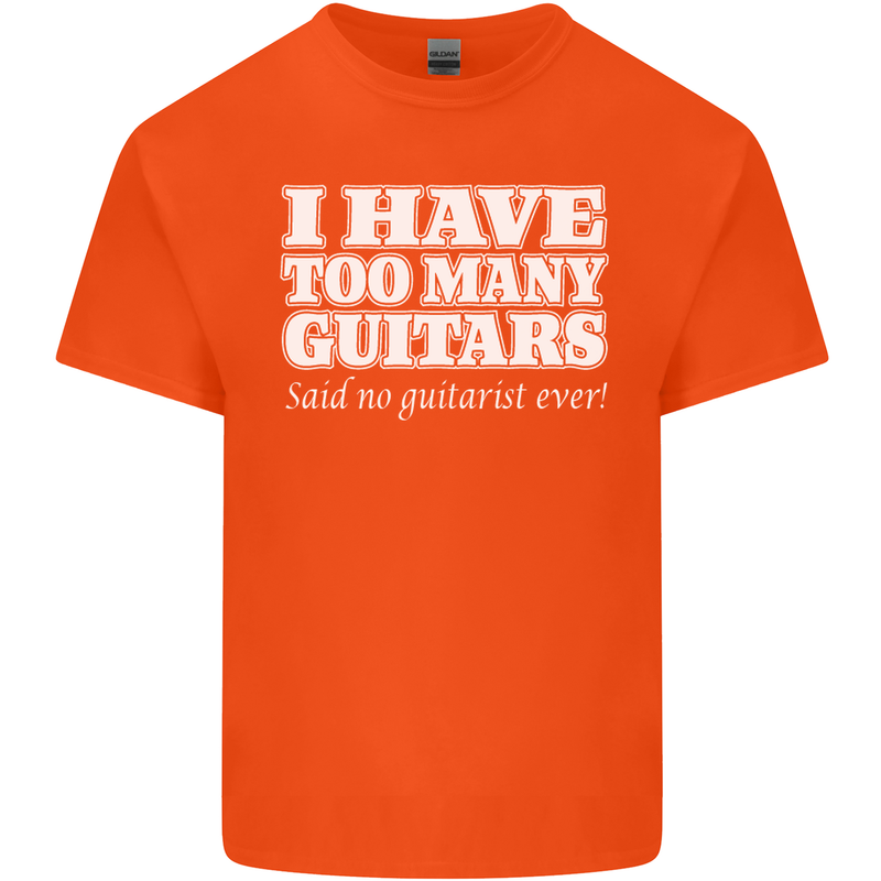 I Have Too Many Guitars Funny Guitarist Kids T-Shirt Childrens Orange