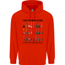 I Have Too Many Guitars Funny Guitarist Mens 80% Cotton Hoodie Bright Red