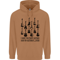 I Have Too Many Guitars Funny Guitarist Mens 80% Cotton Hoodie Caramel Latte