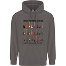 I Have Too Many Guitars Funny Guitarist Mens 80% Cotton Hoodie Charcoal