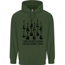 I Have Too Many Guitars Funny Guitarist Mens 80% Cotton Hoodie Forest Green