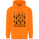 I Have Too Many Guitars Funny Guitarist Mens 80% Cotton Hoodie Orange