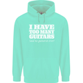 I Have Too Many Guitars Funny Guitarist Mens 80% Cotton Hoodie Peppermint