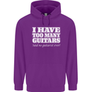 I Have Too Many Guitars Funny Guitarist Mens 80% Cotton Hoodie Purple