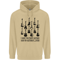 I Have Too Many Guitars Funny Guitarist Mens 80% Cotton Hoodie Sand