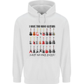 I Have Too Many Guitars Funny Guitarist Mens 80% Cotton Hoodie White