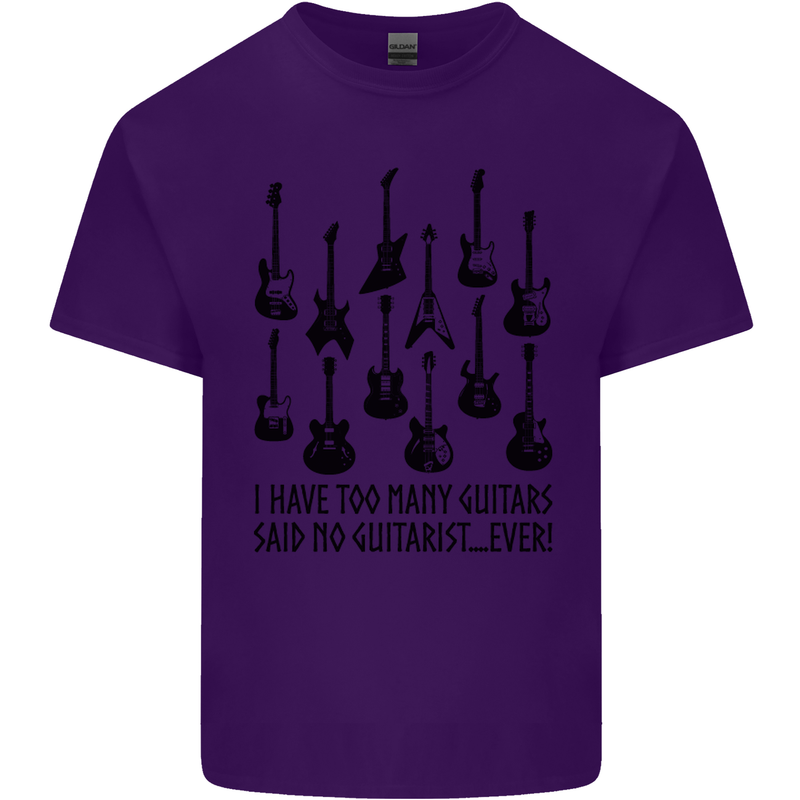 I Have Too Many Guitars Funny Guitarist Mens Cotton T-Shirt Tee Top Purple