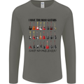 I Have Too Many Guitars Funny Guitarist Mens Long Sleeve T-Shirt Charcoal