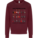I Have Too Many Guitars Funny Guitarist Mens Sweatshirt Jumper Maroon