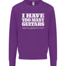 I Have Too Many Guitars Funny Guitarist Mens Sweatshirt Jumper Purple