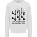 I Have Too Many Guitars Funny Guitarist Mens Sweatshirt Jumper White