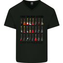 I Have Too Many Guitars Funny Guitarist Mens V-Neck Cotton T-Shirt Black