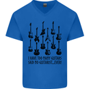 I Have Too Many Guitars Funny Guitarist Mens V-Neck Cotton T-Shirt Royal Blue