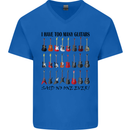 I Have Too Many Guitars Funny Guitarist Mens V-Neck Cotton T-Shirt Royal Blue