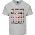 I Have Too Many Guitars Funny Guitarist Mens V-Neck Cotton T-Shirt Sports Grey