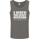 I Have Too Many Guitars Funny Guitarist Mens Vest Tank Top Charcoal