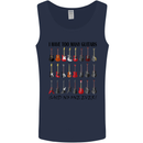 I Have Too Many Guitars Funny Guitarist Mens Vest Tank Top Navy Blue
