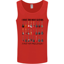 I Have Too Many Guitars Funny Guitarist Mens Vest Tank Top Red