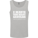 I Have Too Many Guitars Funny Guitarist Mens Vest Tank Top Sports Grey