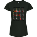 I Have Too Many Guitars Funny Guitarist Womens Petite Cut T-Shirt Black