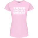I Have Too Many Guitars Funny Guitarist Womens Petite Cut T-Shirt Light Pink
