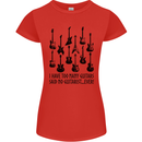I Have Too Many Guitars Funny Guitarist Womens Petite Cut T-Shirt Red