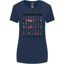 I Have Too Many Guitars Funny Guitarist Womens Wider Cut T-Shirt Navy Blue