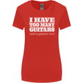 I Have Too Many Guitars Funny Guitarist Womens Wider Cut T-Shirt Red