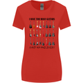 I Have Too Many Guitars Funny Guitarist Womens Wider Cut T-Shirt Red