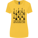 I Have Too Many Guitars Funny Guitarist Womens Wider Cut T-Shirt Yellow