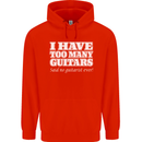 I Have Too Many Guitars Said No Guitarist Ever Childrens Kids Hoodie Bright Red