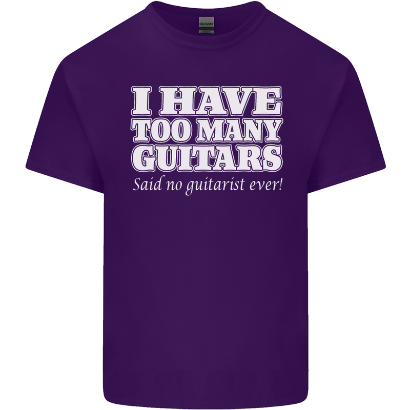 I Have Too Many Guitars Said No Guitarist Ever Mens Cotton T-Shirt Tee Top Purple