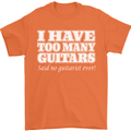 I Have Too Many Guitars Said No Guitarist Ever Mens T-Shirt Cotton Gildan Orange