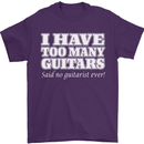 I Have Too Many Guitars Said No Guitarist Ever Mens T-Shirt Cotton Gildan Purple
