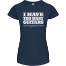 I Have Too Many Guitars Said No Guitarist Ever Womens Petite Cut T-Shirt Navy Blue