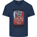 I Have a Brain and I'm Prepared to Use It Mens V-Neck Cotton T-Shirt Navy Blue