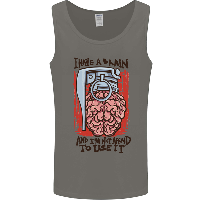 I Have a Brain and I'm Prepared to Use It Mens Vest Tank Top Charcoal