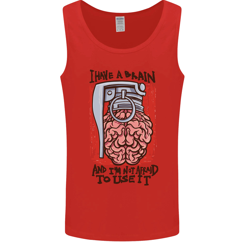 I Have a Brain and I'm Prepared to Use It Mens Vest Tank Top Red