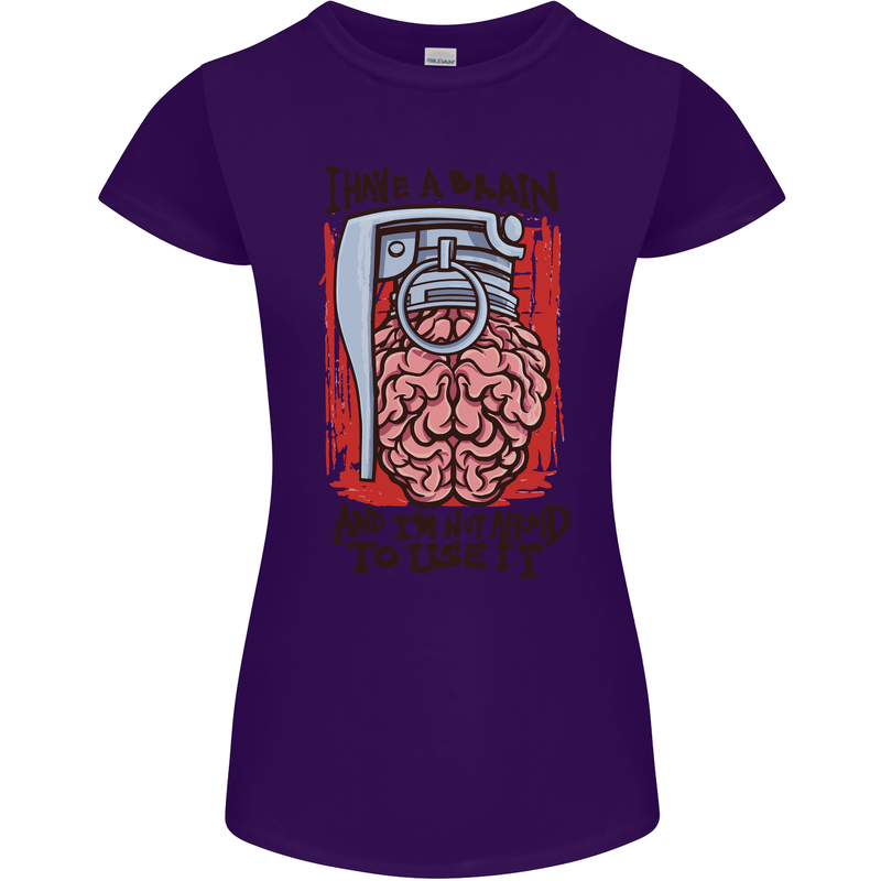 I Have a Brain and I'm Prepared to Use It Womens Petite Cut T-Shirt Purple