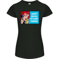 I Haven't Seen Him Fishing Funny Fisherman Womens Petite Cut T-Shirt Black