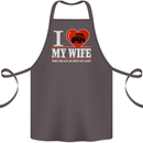 I Heart My Wife 4x4 Cotton Apron 100% Organic Dark Grey