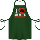 I Heart My Wife 4x4 Cotton Apron 100% Organic Forest Green