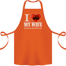 I Heart My Wife 4x4 Cotton Apron 100% Organic Orange