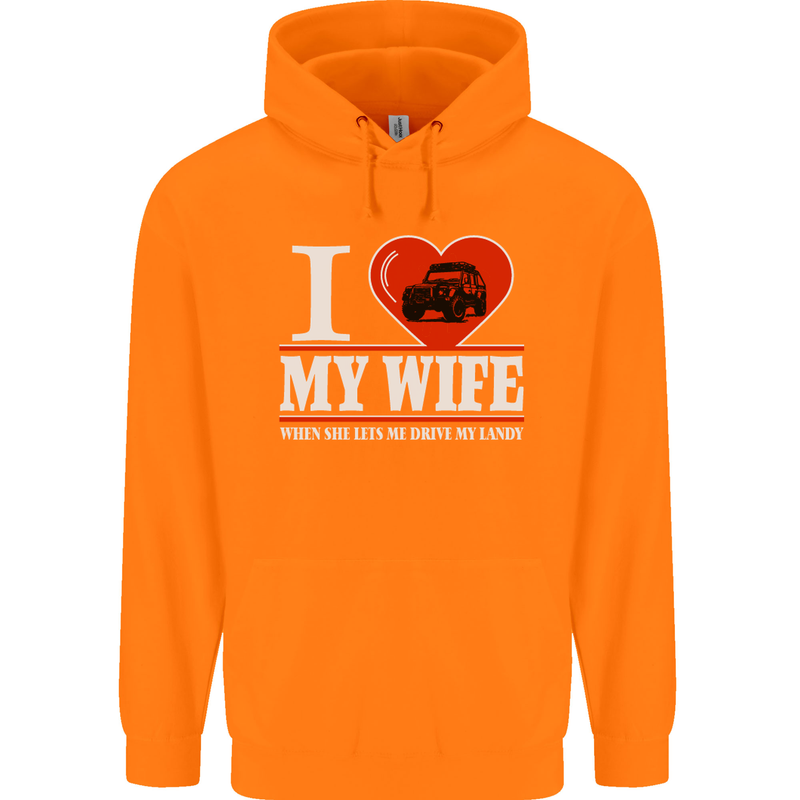 I Heart My Wife 4x4 Mens 80% Cotton Hoodie Orange