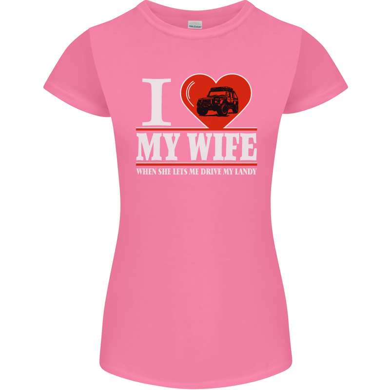 I Heart My Wife 4x4 Womens Petite Cut T-Shirt Azalea