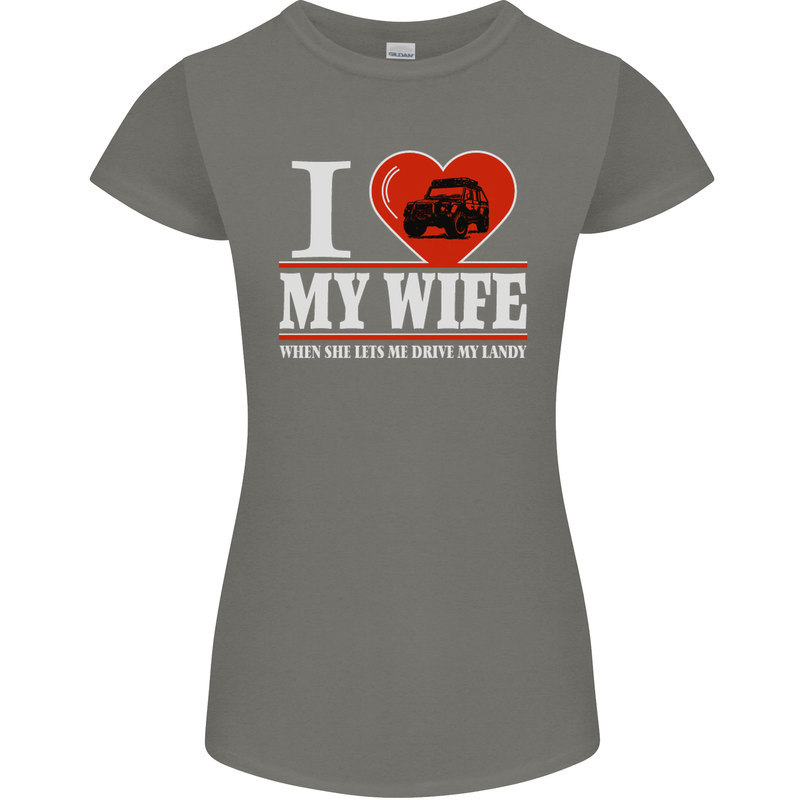 I Heart My Wife 4x4 Womens Petite Cut T-Shirt Charcoal